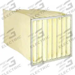 GRAINGER Pocket Air Filter: 24 in x 24 in x 22 in, MERV 14, Yellow, Fiberglass, 8 Pockets (MPN 5E839). Key specifications — Display Sell UOM: EA; Brand: GRAINGER; Media Material: Fiberglass; Performance Rating: MERV 14.