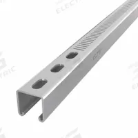 Strut Channel: Steel, Pre-Galvanized Zinc, 12 ga Gauge, Perforated Slot, 8 mm Slot Spacing (MPN DS-SS15812-42-PG/10). Key specifications — Material: Steel; Color: Gray; Finish: Pre-Galvanized Zinc; Slot Type: Narrow Slotted; Brand: DAKOTA SYSTEMS.