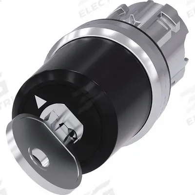 Siemens Keyed Selector Switch: 2 Position, 22 mm Panel Mounting Size - Panel-Mounted Key Switches without Contacts