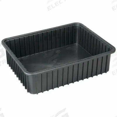 LEWISBINS Divider Box: 1 cu ft, 22 3/8 in x 17 3/8 in x 6 in, Lid Not Included - Plastic ESD Static-Control Divider Boxes