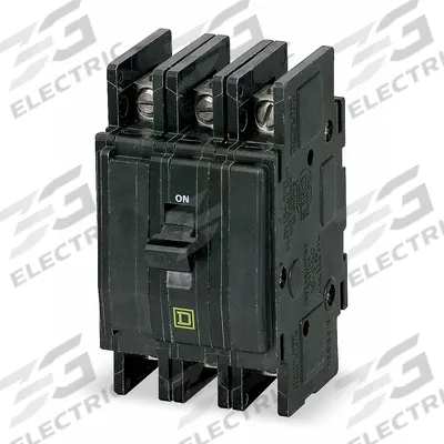 SQUARE D Miniature Circuit Breaker: 15 A, 120/240V AC, Three Phase, 10kA at 120/240V AC - QOU Series, Unit-Mount Square D Miniature Circuit Breakers