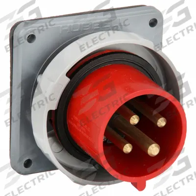 HUBBELL Pin and Sleeve Inlet: Red, 480V AC, Three Phase, 30 A, 3 Pole, 4 Wire - Watertight Inlets