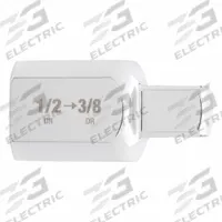MILWAUKEE Drive Adapter 1/2 in to 3/8 in: 3/8 in Output Drive Size, Square, 37/50 in Overall Lg (MPN 42-04-9113). Key specifications — attr1204997: Square; attr1205006: MILWAUKEE; attr1204986: Chrome; attr1205002: Locking Included.