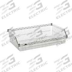 METRO Wire Shelving, Basket Shelf: 48 in x 18 in x 9 in, Steel, Chrome, Silver (MPN BSK1848NC). Key specifications — attr37510: Chrome; attr5274: Steel; attr37511: Silver; attr37505: METRO.