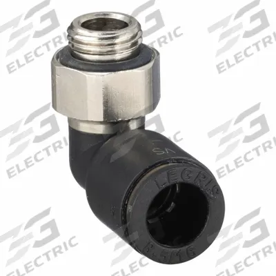 LEGRIS Push-Fit Elbow Fitting: 8 mm OD x 1/8 in Pipe Size, Push-to-Connect x MBSPP - Nylon & Nickel-Plated Brass Tube Fittings
