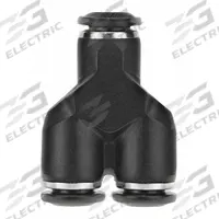 AIGNEP USA Push-Fit Wye Fitting: 6 mm OD x 6 mm OD x 6 mm OD Size, Nylon, 1 15/32 in Overall Lg (MPN 55310-6). Key specifications — Brand: AIGNEP USA.