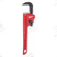 MILWAUKEE Pipe Wrench: Alloy Steel, 2 in Jaw Capacity, Serrated, 12 in Overall Lg, Ergonomic (MPN 48-22-7112). Key specifications — attr309808: Ergonomic; attr309815: Alloy Steel; attr324941: MILWAUKEE.