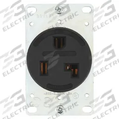BRYANT Receptacle: Single, 5-30, Black, 125V AC, 30 A, 2 Pole / 3 Wire (MPN 9530FR)