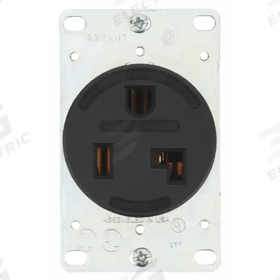 BRYANT Receptacle: Single, 5-30, Black, 125V AC, 30 A, 2 Pole / 3 Wire (MPN 9530FR) - General Purpose Receptacles