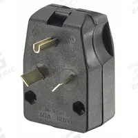 LEVITON Straight Blade Plug: TT-30P, 125V AC, 30 A, 2 Pole, 3 Blade, Black (MPN 830-E)