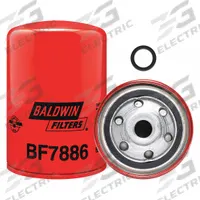 BALDWIN FILTERS Fuel Filter: Spin-On, 3 11/16 in Outside Dia, M18-1.50 Thread Size, Cellulose (MPN BF7886). Key specifications — attr1137520: BF7886; attr1137521: FF5470; attr434022: BALDWIN FILTERS; attr427730: Cellulose; attr427731: Furnished Gasket; attr1017112: Trucks; attr1017113: Renault.