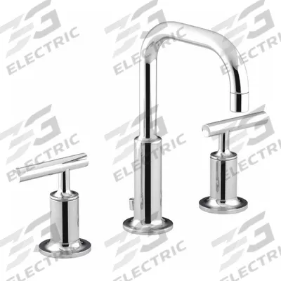 KOHLER Gooseneck Bathroom Faucet: Purist, Brass, Chrome Finish, 1.2 gpm Flow Rate - Widespread Handle Bathroom Faucets
