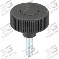 Hand Knob: Knurled, Plastic w/ Steel Thread, 5/16"-18 Thread, 20 mm Thread Lg, 50 mm Dia, Gray (MPN K0260.52A3X20). Key specifications — Brand: KIPP; Color: Gray.