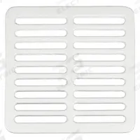 ZURN Grate: Cast Iron, 9 1/2 in Overall Wd, 1 1/4 in Overall Ht, Enamel, Drop-In (MPN P1900-GRATE). Key specifications — Brand: ZURN; Finish: Enamel; Color: White; Material: Cast Iron; Connection Type: Drop-In; Grate Surface Style: Slotted; Product Type: Grate.