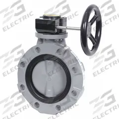 HAYWARD Butterfly Valve: 2 1/2 in Pipe Size, Concentric, 150 psi Max. Pressure (CWP), Wafer, Buna-N (MPN BYV44025A0NG000). Key specifications — Brand: HAYWARD; Handle Type: Gear Operated Handwheel; Disc Material: Glass-Filled Polypropylene.