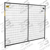 PERIMETER PATROL Security Barrier: 6 ft Ht, 7 1/2 ft Lg, Black, Single Panel, Steel, Powder Coated (MPN RF 10005). Key specifications — Brand: PERIMETER PATROL; Portability: Manual Carry; Material: Steel; Includes: Fence Panel; Finish: Powder Coated; Connecting Option: Interlocking.