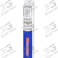 WESTWARD Brazing Alloy: Low-Fuming Bronze, 0%, RBCuZn-C, 1/8 in x 36 in, Flux-Coated (MPN 41R235). Key specifications — Tensile Strength: 71 ksi; Yield Strength: 64 ksi; Manufacturer Part Number: 41R235; Brand: WESTWARD; pack-container: 1/pk.