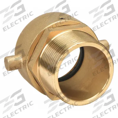 MOON AMERICAN Fire Hose Adapter: 1 1/2 in Compatible Pipe Size, NPSH X NPT, Straight - Brass Swivel Fire Hydrant & Standpipe Adapters