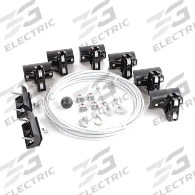 Dayton Festoon System Kit: Wire Rope, 40 ft – 40 ft, 54 ft Min Cable/Hose Required - Wire Rope Festoon Kits