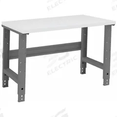TENNSCO Workbench: Adj Ht, Plastic, 48 in x 30 in, 2,400 lb Overall Load Capacity, Gray (MPN WBA-1-3048P). Key specifications — Brand: TENNSCO.
