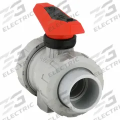 GF PIPING SYSTEMS Manual Two-Way Ball Valve: 1 1/2 in, CPVC, Straight, 16 bar Max. Pressure (CWP) (MPN 163546346). Key specifications — Brand: GF PIPING SYSTEMS; Handle: Tee.