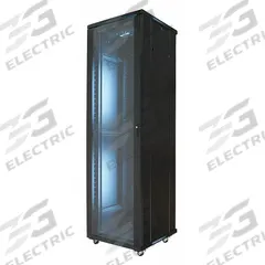 VIDEO MOUNT PRODUCTS Equipment Rack Enclosure: 42 Rack Units, 81 1/8 in x 23 5/8 in x 23 5/8 in (MPN EREN42-E). Key specifications — Brand: VIDEO MOUNT PRODUCTS; Includes: Fans; Material: Steel; Features_Broad: Tempered Glass Door; (2) Cooling Fans.