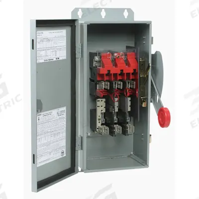 EATON Safety Switch: Fusible, 30 A, Three Phase, 600V AC, Galvanized Steel - Fusible Safety Switches