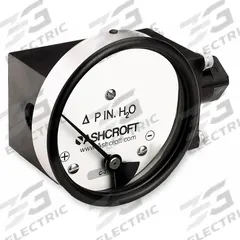 ASHCROFT Differential Pressure Gauge: In-Line, 1/4 in NPT Female, 1132, 3 1/2 in Dial, Aluminum (MPN 351132FD25SXCYLM25IWD). Key specifications — Sensor Type: Diaphragm; Series: 1132; Housing Material: Aluminum; Certificate of Calibration: Not Included.
