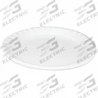 PACTIV Disposable Foam Plate: White, 10 1/4 in Disposable Plate Size, 1 Compartments, 540 PK (MPN 0TK10010000Y). Key specifications — Shape: Round; Coating/Lining: Uncoated/Unlined; Material: Foam; Microwave Safe: No; Pattern: Patternless; Product Type: Dinner Plate; Brand: PACTIV.