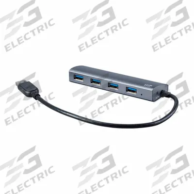 MONOPRICE Hub: USB 3.0 Connection, 4 Ports, Includes USB Cable, Silver - USB Hubs