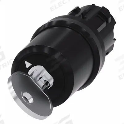 Siemens Keyed Selector Switch: 2 Position, 22 mm Panel Mounting Size - Panel-Mounted Key Switches without Contacts