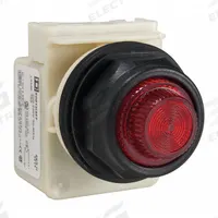 SCHNEIDER ELECTRIC Pilot Light: 30 mm Panel Mounting Size, Red, Incandescent, 9001SK Series (MPN 9001SKP7R31). Key specifications — Series: 9001SK; Brand: SCHNEIDER; Includes Push-To-Test: No Push-To-Test Included.
