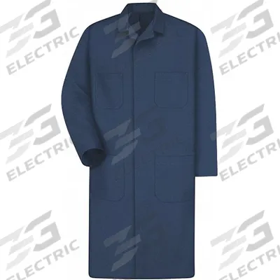 RED KAP Collared Lab Coat: 3XL, Navy, Polyester/Cotton, 4 Pockets (MPN KT30NV RG 54) - Safety