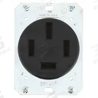 BRYANT Receptacle: Single, 18-60, Black, 120/208V AC, 60 A, 4 Pole / 4 Wire (MPN 8360FR)