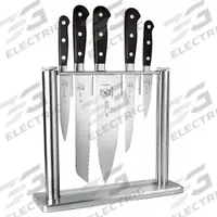 MERCER CUTLERY Knife Block Set: 5 Implements, Stainless Steel, 8 in Blade Lg, 13 1/8 in Overall Lg (MPN M23500)