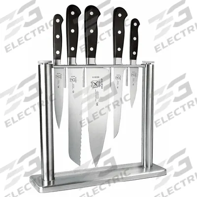 MERCER CUTLERY Knife Block Set: 5 Implements, Stainless Steel, 8 in Blade Lg - Furnishings, Appliances and Hospitality