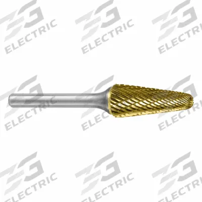 SGS PRO Carbide Bur: Ball-Nosed Cone, SL-3, Double Cut, 3/8" x 3/8" Head - Double-Cut Ball-Nosed Cone Burs