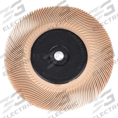 SCOTCH-BRITE Radial Bristle Brush: Type C, 6 in Dia x 7/16 in Wd, 1 in Arbor, Ceramic - Finishing Radial Bristle Brushes for All Metals