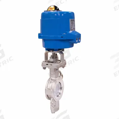 BONOMI Electrically Actuated Butterfly Valve: Stainless Steel, 24V AC/DC, 10 in Pipe Size - Stainless Steel High-Performance Electric Butterfly Valves