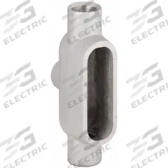 Conduit Outlet Body: Aluminum, 1 in Trade Size, TB Body, 11.5 cu in Body Capacity, Threaded Hub (MPN TB37SA). Key specifications — Finish: Powder Coated; Includes: Set Screw Hubs; For Use With: RMC; Brand: HUBBELL KILLARK; Hub Style: Threaded; Mfr. Series: Duraloy 7.