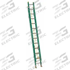 LOUISVILLE LADDER Extension Ladder: 24 ft Ladder Size, Fiberglass, 225 lb Load Capacity, 48 lb Wt (MPN FE0624). Key specifications — Color: Green; Brand: LOUISVILLE LADDER; Included Features: Rope and Pulley; Removable Fly: Fixed.