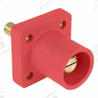 Single Pole Receptacle: Red, Straight Taper Nose Mating, Threaded Stud Termination, 600V AC/600V DC (MPN 16R25-1UR). Key specifications — Series: 16; Receptacle Gender: Male; Brand: LEVITON.