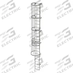TRI-ARC Fixed Ladder with Safety Cage: 22 ft Overall Ht, 18 in Overall Wd, Steel, 23 Rungs (MPN WLFC1123). Key specifications — Brand: TRI-ARC; Assembly: Unassembled; Number of Sections: 2.