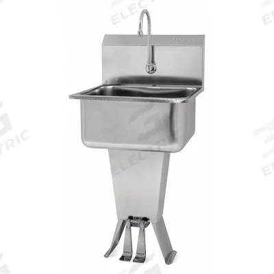 SANI-LAV Hands-Free Sink: 41 1/2 in Overall Ht, 19 in Bowl Lg, 10 in Bowl Dp - One-Station Freestanding Hand Sinks with Faucets