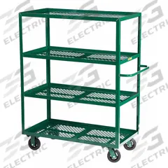 LITTLE GIANT Utility Cart: 1,600 lb, 4 Shelves, 60 in L x 30 in W Shelf, 16 in Between Shelves, Flat (MPN 4MLP-3060-6MR-G). Key specifications — Brand: LITTLE GIANT; Caster Wheel/Tread Material: Rubber; Caster/Wheel Configuration: (2) Rigid.