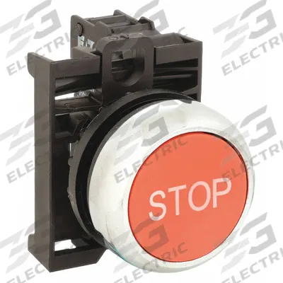 EATON Flush Push Button Operator: Non-Illuminated, Flush Profile, Metallic, 22 mm - Flush-Mount Push Buttons