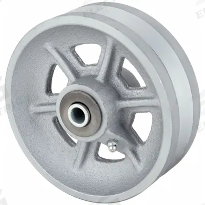 APPROVED VENDOR Track Wheel: 6 in Wheel Dia., 2 in Wheel Wd, 1,000 lb Load Capacity, Iron - V-Groove Track Wheels