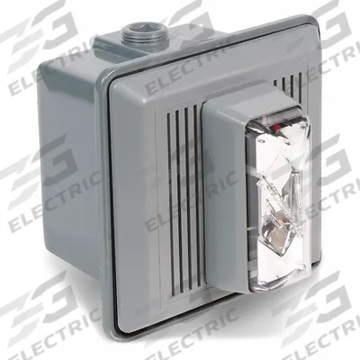 EDWARDS SIGNALING Horn Strobe: 120V AC, 5 1/2 in Overall Wd, 5 1/2 in Overall Lg - Horn Alarms with Strobe Light