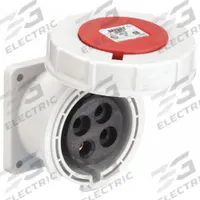 BRYANT Pin and Sleeve Receptacle: Red, 125/250/480V AC, Three Phase, 30 A, 3 Pole, 4 Wire (MPN BRY430R7W). Key specifications — Brand: BRYANT; Voltage Rating: 125/250/480V AC.