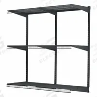 FASTTRACK Shelf Kit: Shelf Kit, 3 Shelves, 48 in x 16 in, 48 in Rail Lg, Steel (MPN 2064666). Key specifications — Load Capacity: 350 lb per Shelf; Kit Contents: (9) FastTrack Garage 16 in Shelf Brackets with Speed Clips; Kit Type: Shelf Kit; Material: Steel; Brand: FASTTRACK; Includes Hardware: Hardware Included.